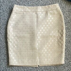 Ann Taylor Cream Pencil Skirt Knee-Length Cocktail